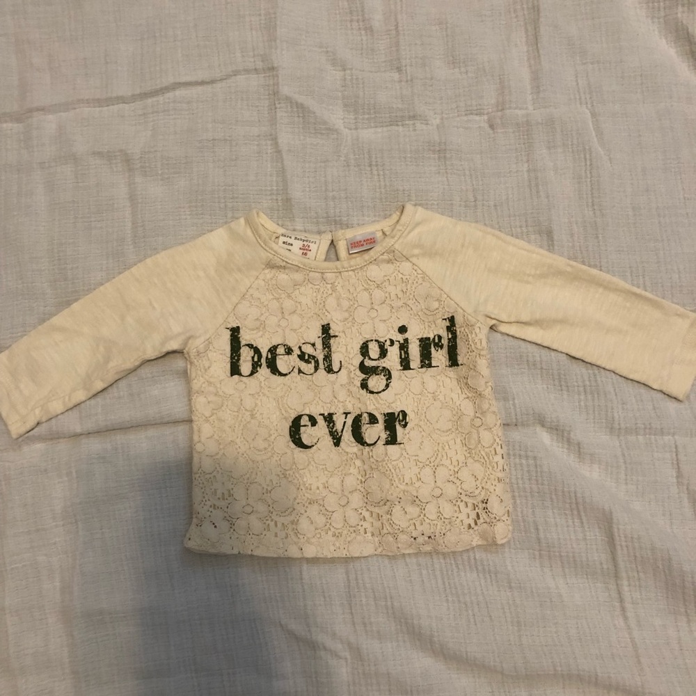 Zara Baby Girl Cream Lace Shirt 3/6 months